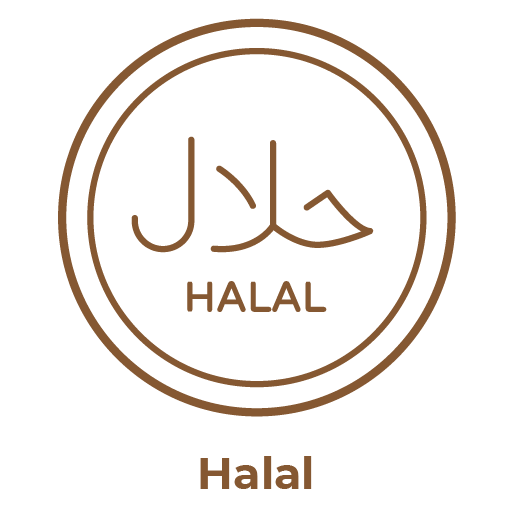 Icon Badge Rund Halal Symbol Text